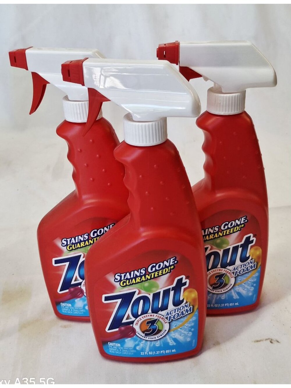 3 Zout Triple Enzyme Laundry Stain Remover Spray 22oz Pack Of 3 Powerful Action